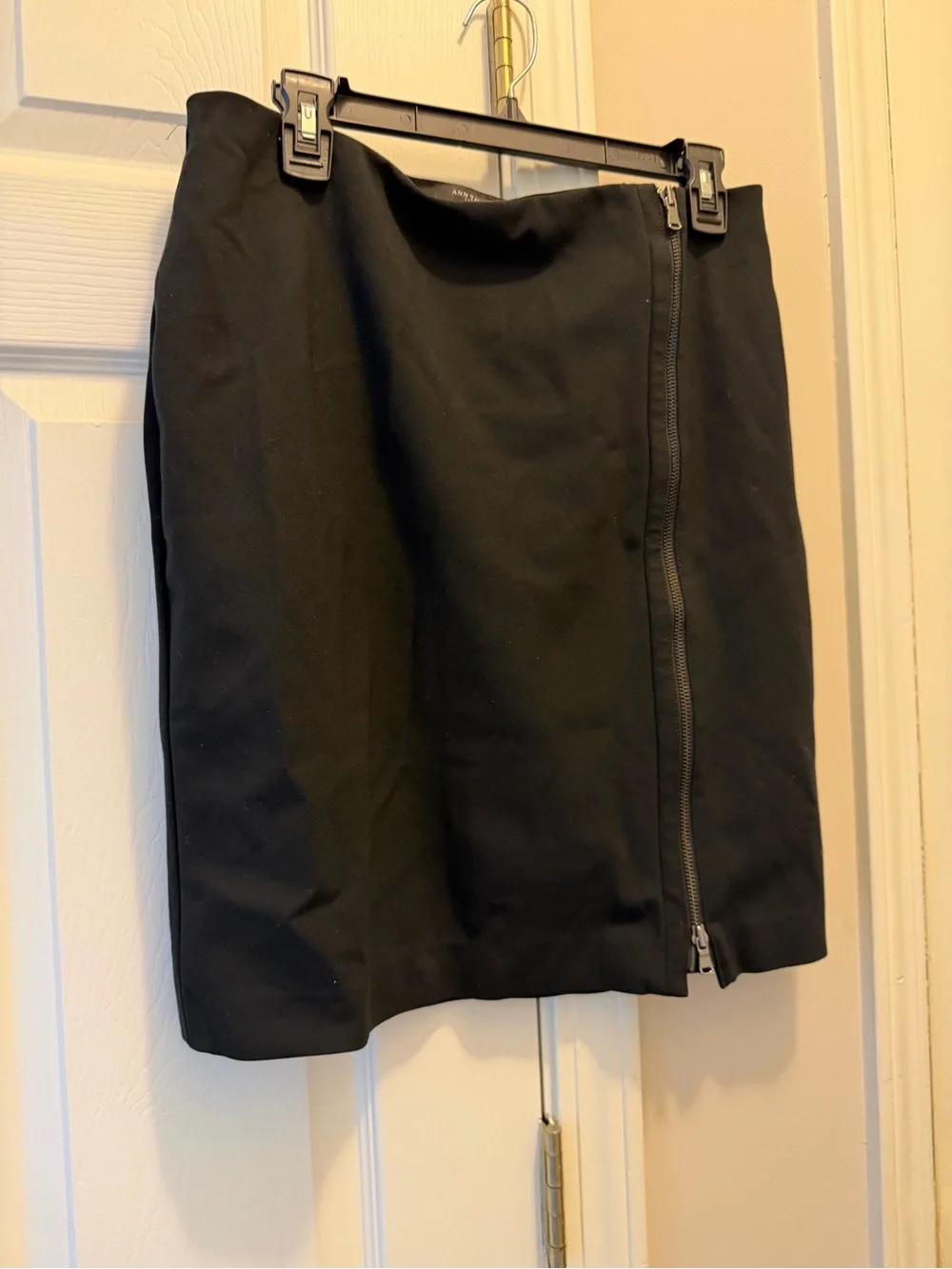 Ann Taylor Black Zip-Front Skirt